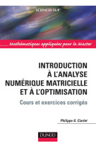 Introduction a l'analyse nuemrique matricielle et a l'optimisation (5e edition)