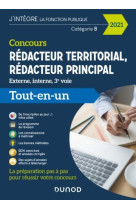 Concours redacteur territorial, redacteur principal  -  externe, interne et 3e voie  -  tout-en-un (edition 2021)