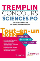 Tremplin concours sciences po  -  tout-en-un  -  concours commun iep, paris, bordeaux, grenoble (edition 2022)