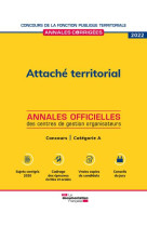 Attache territorial 2022 : concours externe, interne, 3eme concours. categorie a