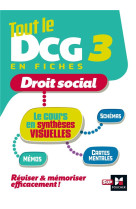 Tout le dcg 3 en fiches  -  droit social  -  le cours en syntheses visuelles (edition 2023/2024)