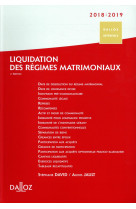 Liquidation des regimes matrimoniaux