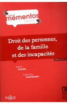 Droit des personnes, de la famille et incapacites