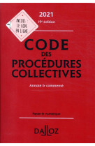 Code des procedures collectives 2021, annote #038; commente