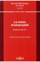 La notion d'universalite : etude de droit civil