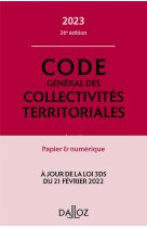 Code general des collectivites territoriales annote et commente (edition 2023)