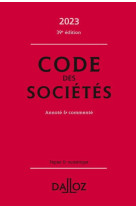 Code des societes 2023 39ed - annote et commente