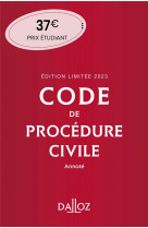 Code de procedure civile 2023 114ed edition limitee - annote