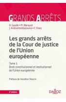 Les grands arrets de la cour de justice de l'union europeenne tome 1 : droit constitutionnel (2e edition)