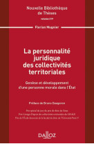 La personnalite juridique des collectivites territorial