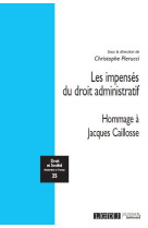 Droit et societe  -  les impenses du droit administratif t.35 : hommage a jacques caillosse