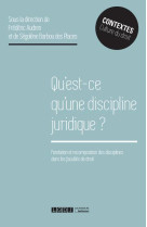 Qu'est-ce qu'une discipline juridique ? fondations et recompositions des disciplines dans les facultes de droit