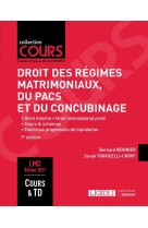 Droit des regimes matrimoniaux, du pacs et du concubinage - droit interne, droit international prive