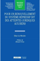 Pour un renouvellement du systeme repressif dit des atteintes juridiques aux biens