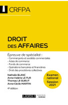 Droit des affaires  -  examen national session 2021  -  epreuve de specialite : commercants et societes commerciales