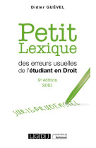 Petit lexique des erreurs usuelles de l'etudiant en droit