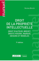 Droit de la propriete intellectuelle - droit d'auteur, brevet, droits voisins, marque, dessins et mo