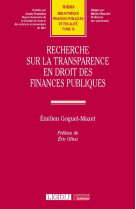 Recherche sur la transparence en droit des finances publiques