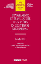 Transparence et translucidite des societes en droit fiscal international