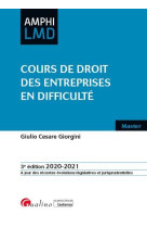 Cours de droit des entreprises en difficulte (edition 2020/2021)