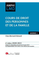 Cours de droit des personnes et de la famille (edition 2020/2021)