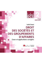 Dcg 2  -  droit des societes et des groupements d'affaires (edition 2020/2021)