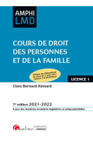 Cours de droit des personnes et de la famille (edition 2021/2022)