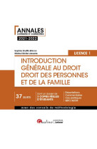 Introduction generale au droit et droit des personnes et de la famille : l1 (edition 2021/2022)