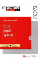 Droit penal special - infractions contre les personnes - infractions contre les biens - atteintes au