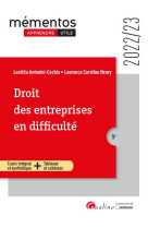 Droit des entreprises en difficulte - un cours clair, structure et accessible pour l'etudiant