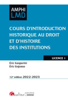 Cours d'introduction historique au droit et d'histoire des institutions - les institutions du haut m