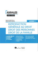 Introduction generale au droit et droit des personnes et de la famille - l1, 6eme edition - 3 copies