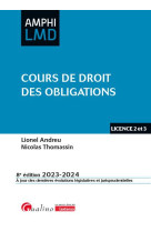 Cours de droit des obligations - a jour des dernieres evolutions legislatives et jurisprudentielles