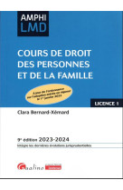 Cours de droit des personnes et de la famille : à jour de l'ordonnance sur l'adoption entree en vigueur le 1er janvier 2023 (edition 2023/2024)