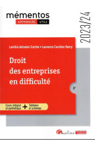 Droit des entreprises en difficulte - un cours clair, structure et accessible pour l'etudiant