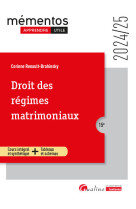 Droit des regimes matrimoniaux - cours integral et synthetique - outils pedagogiquesapprendre plus f