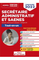 Concours secretaire administratif et saenes : tout-en-un  -  fil d'actu offert  -  categorie b externe (edition 2022)