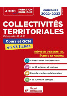 Collectivites territoriales - cours et qcm - categories a, b et c - l'essentiel en 53 fiches - conco