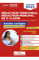 Concours redacteur territorial et redacteur principal 2e classe - categorie b - annales corrigees -