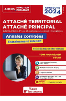 Concours attache territorial - categorie a - annales corrigees - entrainement intensif - externe, in