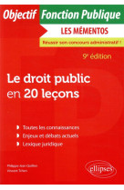 Le droit public en 20 lecons (9e edition)