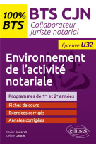 Environnement de l'activite notariale (u32) : bts collaborateur juriste notarial