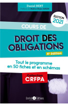 Cours de droit des obligations 2021 - tout le programme en 50 fiches et en schemas