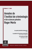 Annales de l'institut de criminologie et de sciences penales roger merle n.1