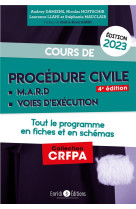 Cours de procedure civile et modes alternatifs de reglement des differends (edition 2023)