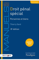 Droit penal special - personnes et biens