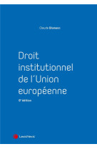 Droit institutionnel de l'union europeenne (8e edition)