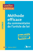 Methode efficace du commentaire de l'article de loi