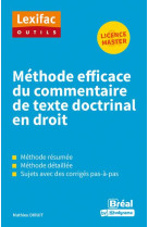 Methode efficace du commentaire de texte doctrinal en droit