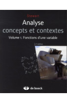 Analyse  -  concepts et contextes tome 1  -  fonctions d'une variable